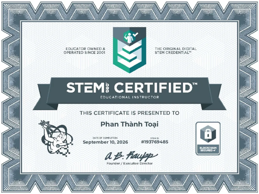 Chứng nhận STEM.org Certified Educational Instructor