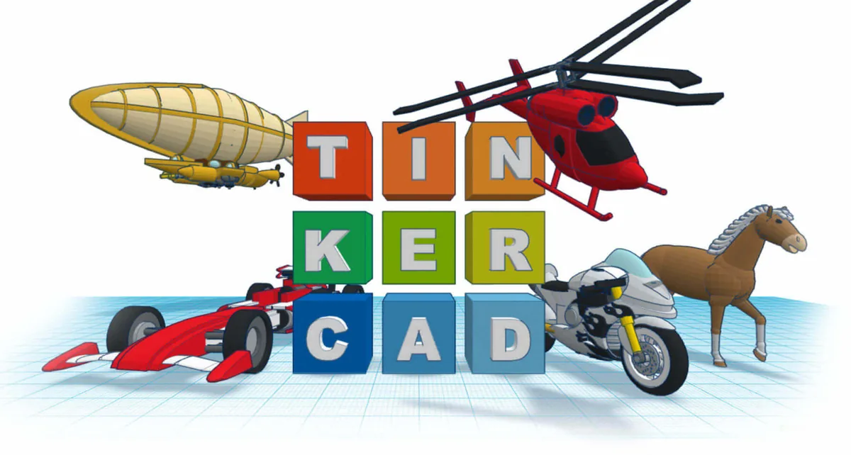 Mô hình 3D khinh khí cầu, trực thăng, xe đua, mô tô, chú ngựa dựng trong Tinkercad